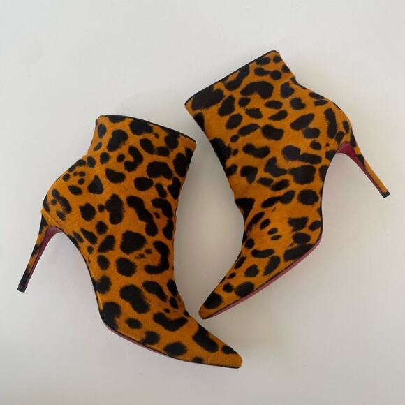 Christian Louboutin So Kate Booty 85 Leopard Heel Bootie EU 40.5 - Picture 3 of 13